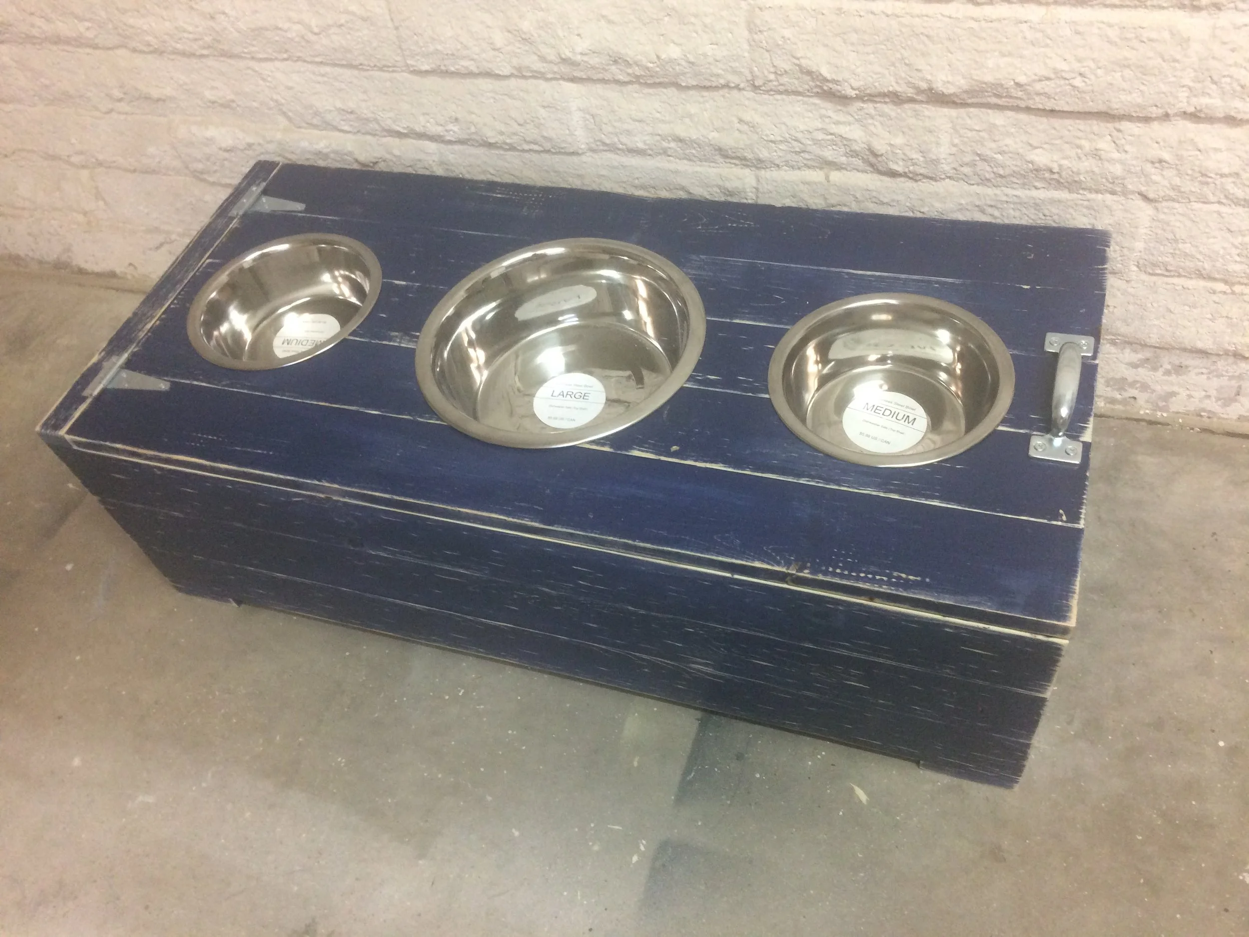 Dog Bowl Stand With Storage