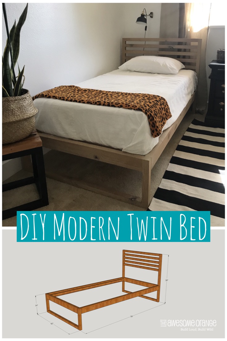Diy Modern Twin Bed The Awesome Orange, How To Build A Twin Platform Bed