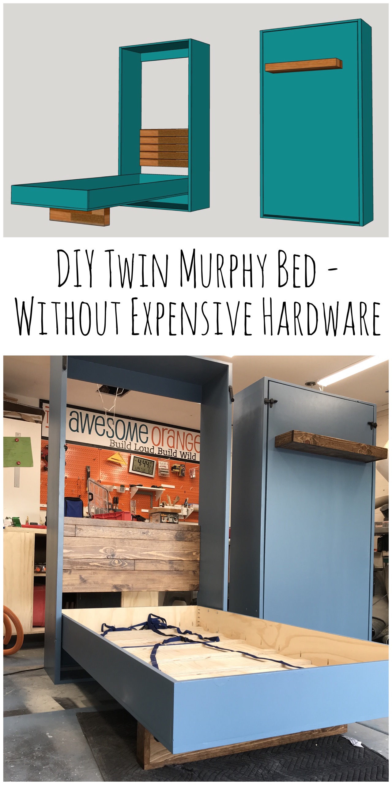 Verschuiving Automatisering doe alstublieft niet DIY Twin Murphy Beds - Without Expensive Hardware — the Awesome Orange