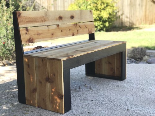 Diy Modern Bench With Back The Awesome Orange - Diy Outdoor Bench Seat With Back