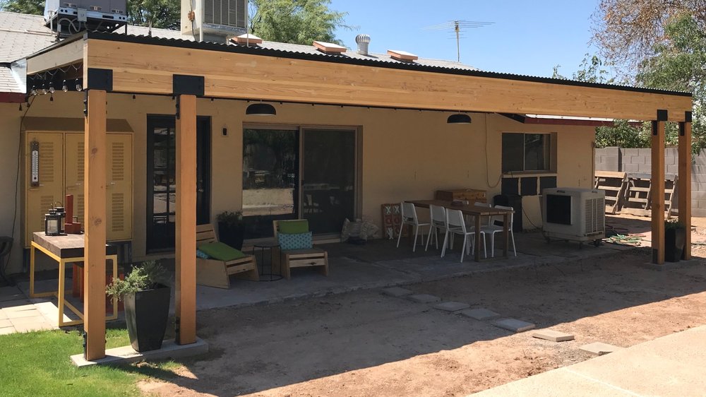 Building A Covered Patio With 30ft, How To Build A Patio Cover With Corrugated Metal Roof