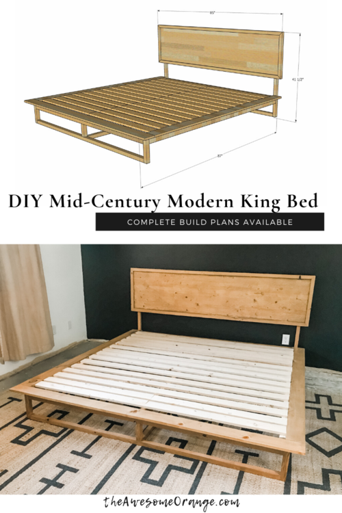 Diy Mid Century Modern King Bed The, Tongue And Groove Headboard Diy