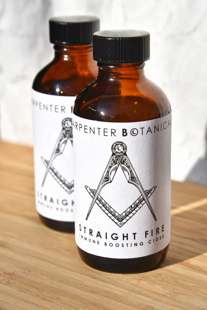 Carpenter Botanicals Straight Fire Cider Bottles