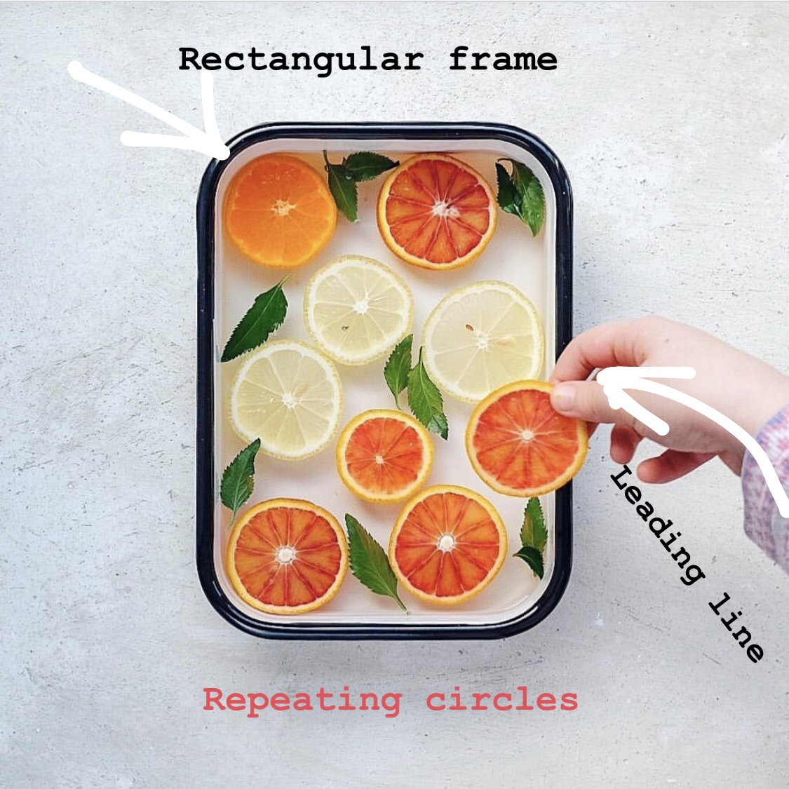 Rectangle framing circles