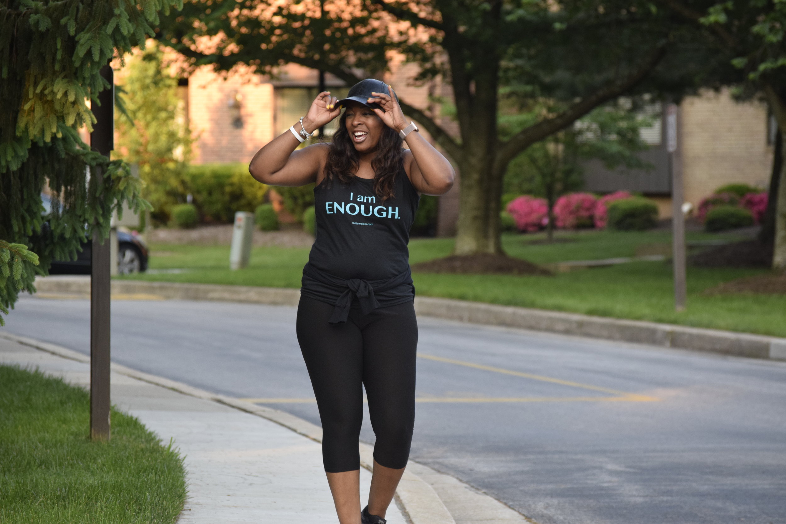 I am enough - black tank with teal letters.JPG