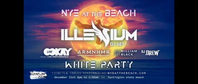 NYE at the beach ft Illenium, Ookay, ARMNHMR, William Black, DJ Drew