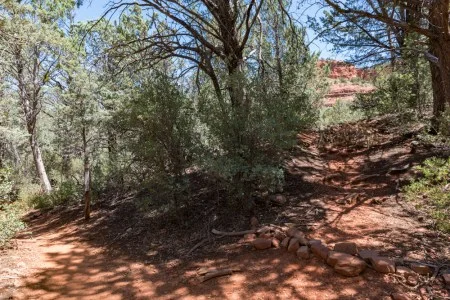 Take the trail to the right to the cave