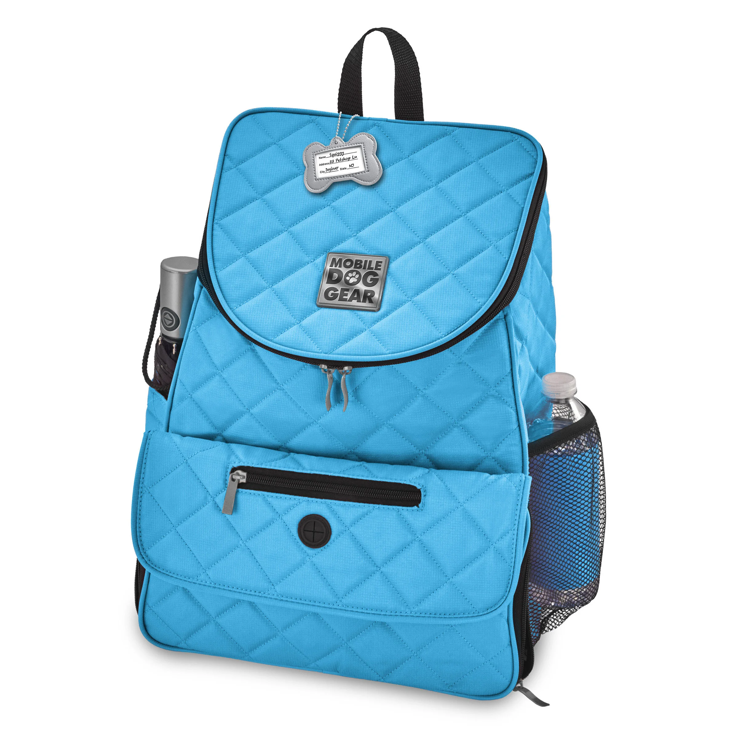 blue and grey backpack