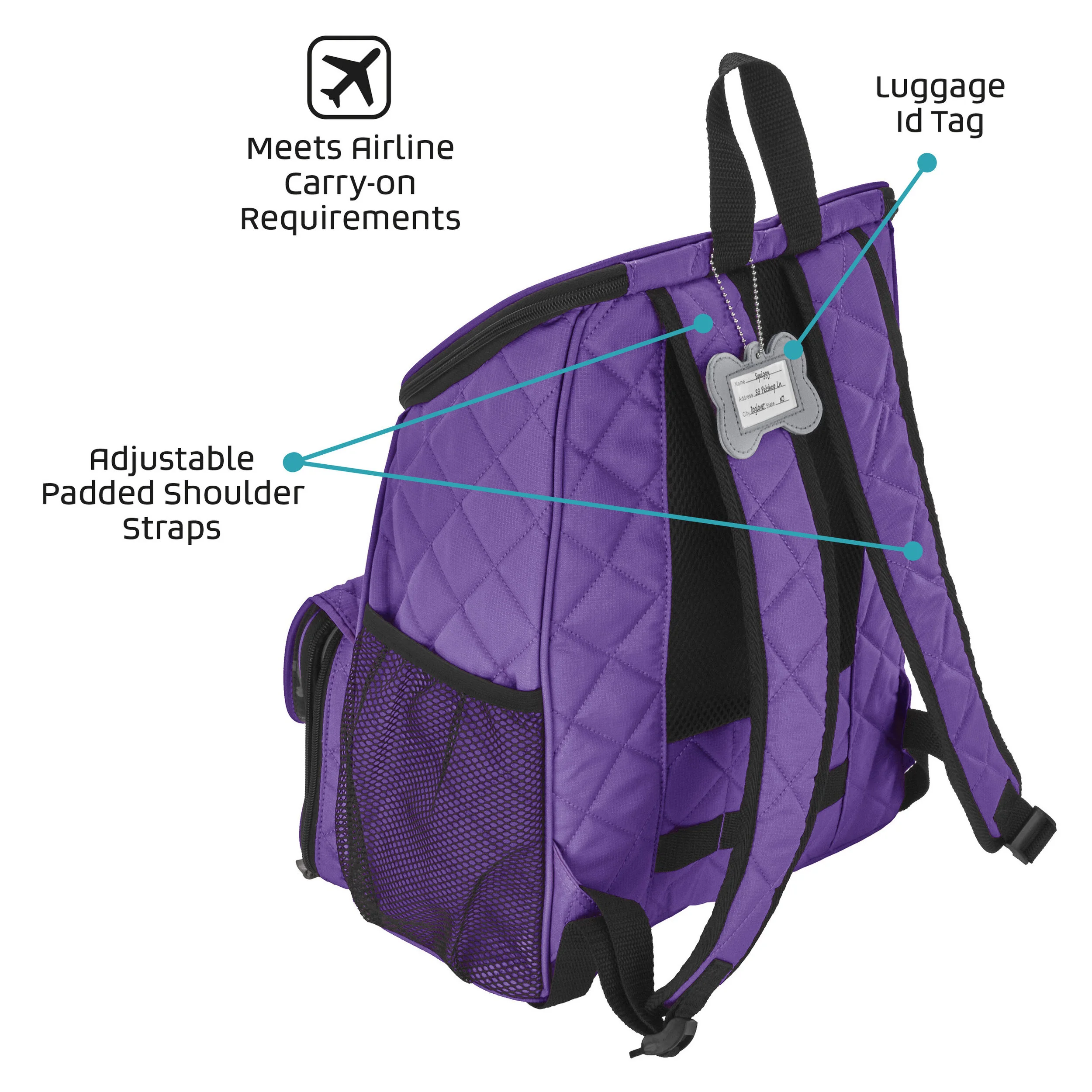 purple luggage