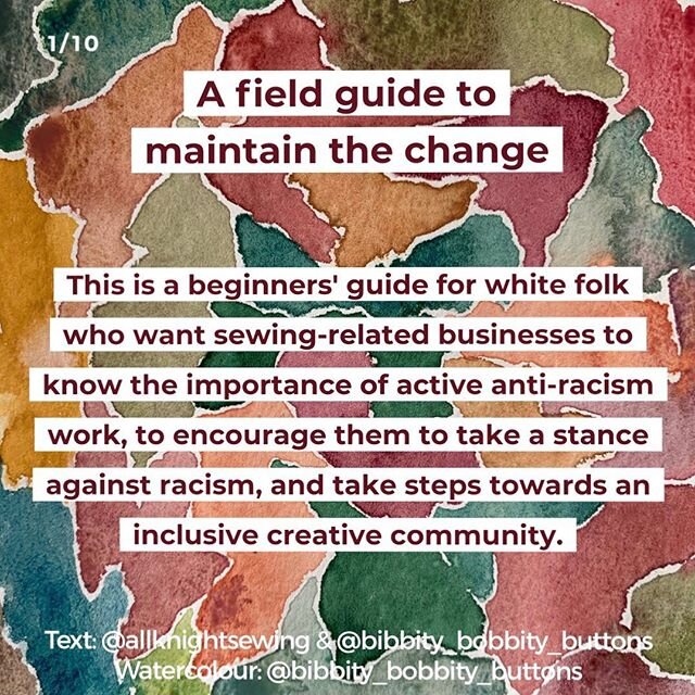 Ruby of @allknightsewing and I put together this small guide for sewists wanting to be a part of maintaining the change we&rsquo;re seeing in the sewing community.
&mdash;
This was very much inspired by @thelittlepomegranate recent post, a post that 