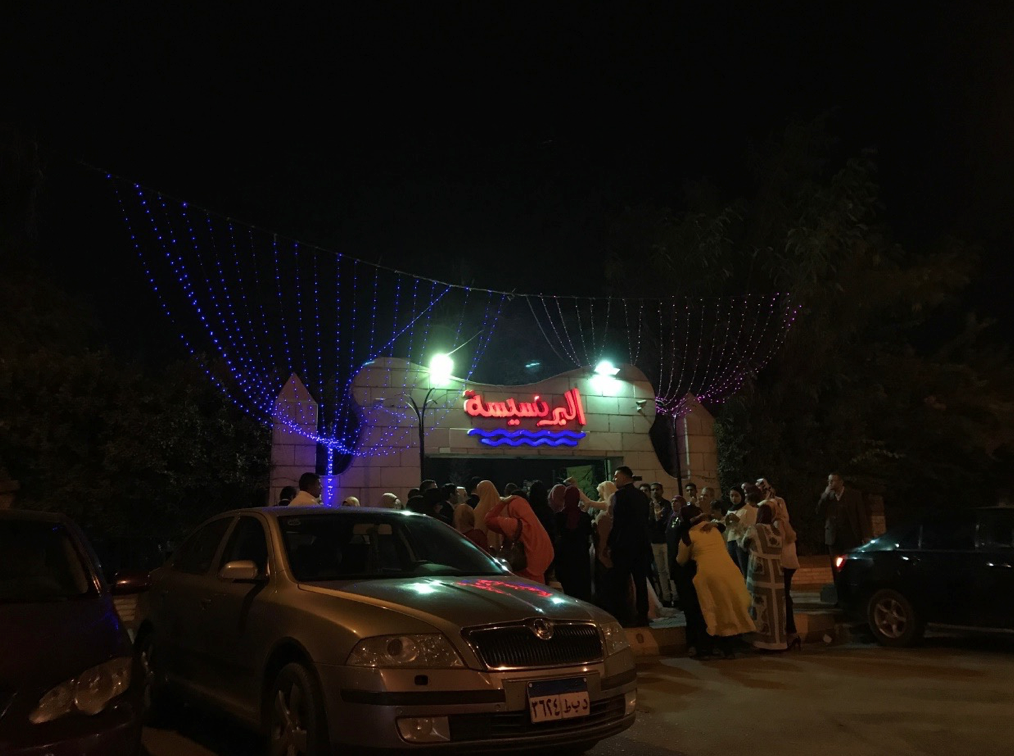 A wedding celebration on a corniche of the Nile. 