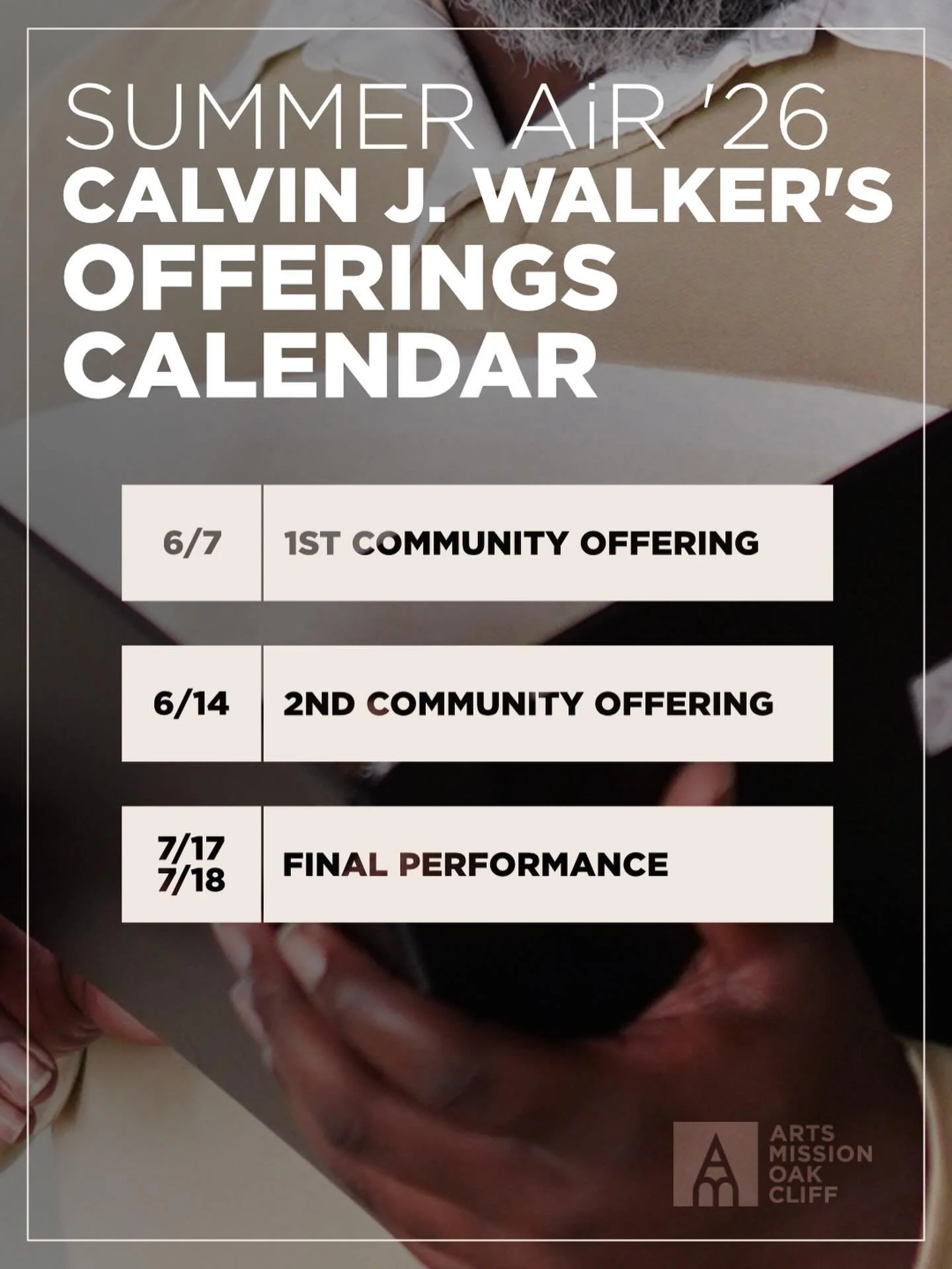 Save the dates! Our Summer artist-in-residence @caldirects has exciting things in store at Arts Mission Oak Cliff.

Calvin J. Walker is an award-winning writer and director who has been active in the independent film world since 2012. As part of his 