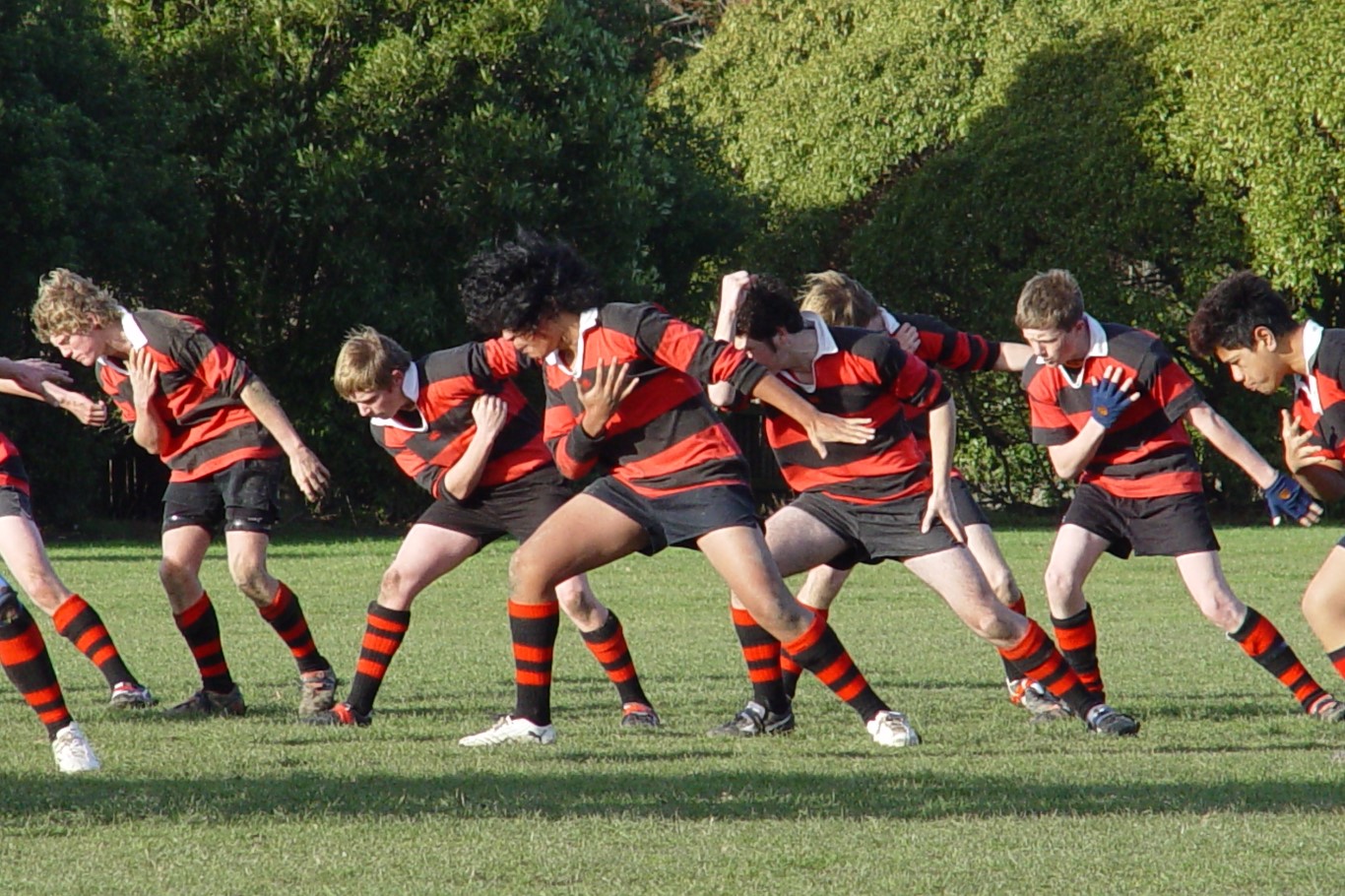 Rugby Tour -  Facing a school Haka