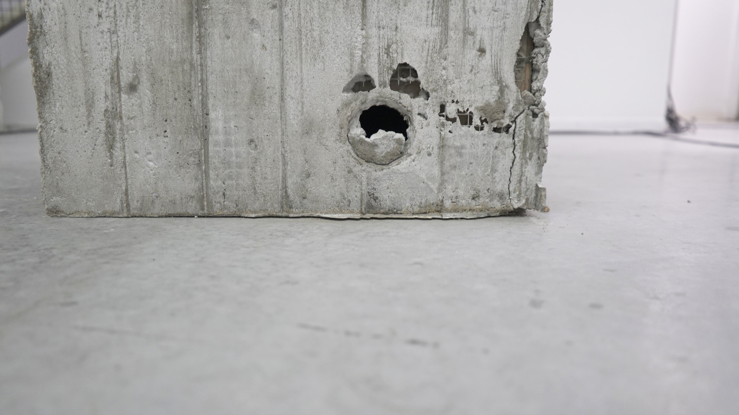  July 2019. Detail, concrete cast pedestal. 29 Garden St, Cambridge, MA.  