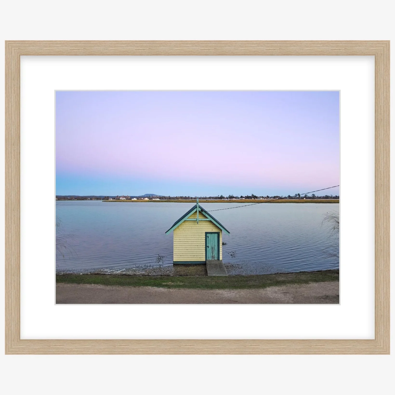 Boatshed No 2 at dusk - 12" x 16" Wood - square.jpg