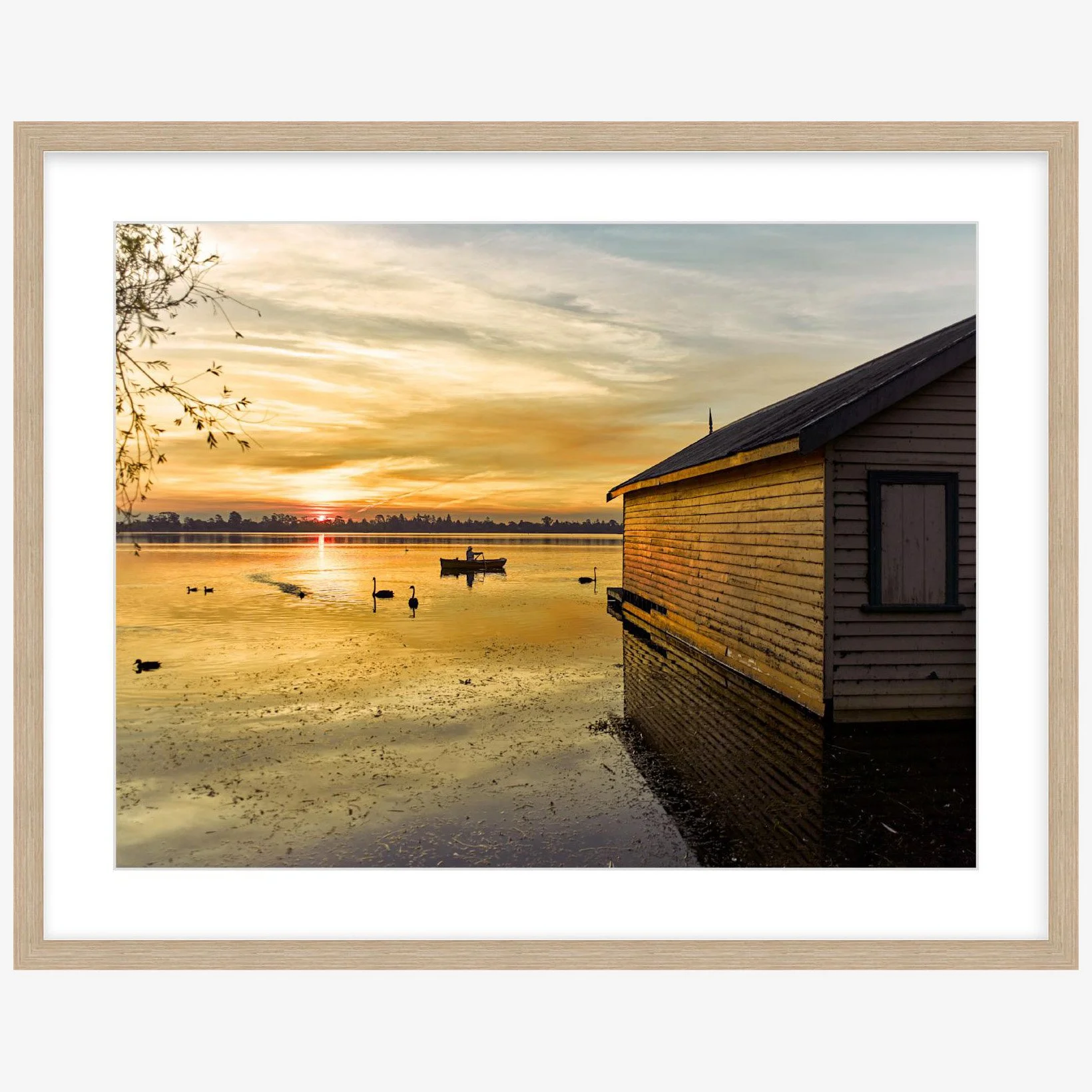 Summer sunset at Lake Wendouree 01 - 18" x 24" wood - square.jpg