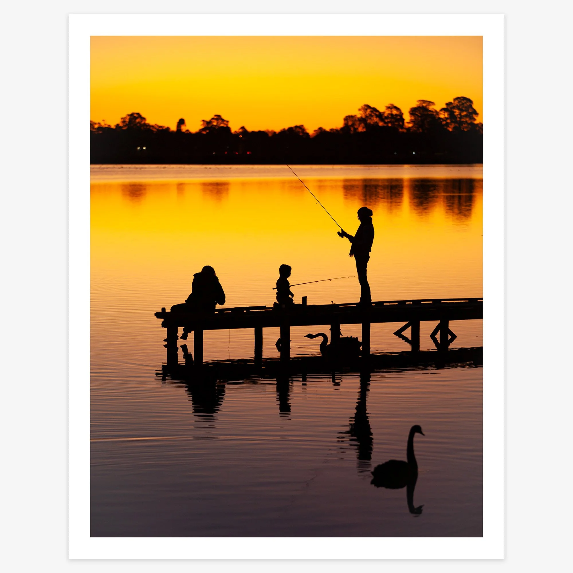 Autumn evening at Lake Wendouree - 16" x 20" 20mm border square.jpg