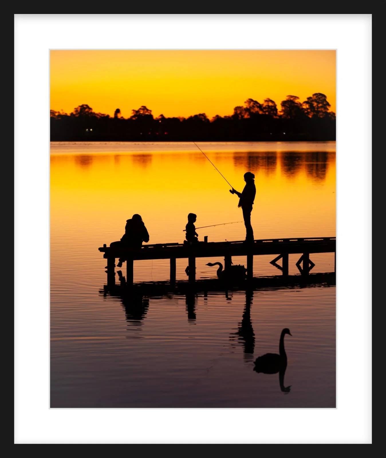 Autumn evening at Lake Wendouree - 16" x 20" black.jpg