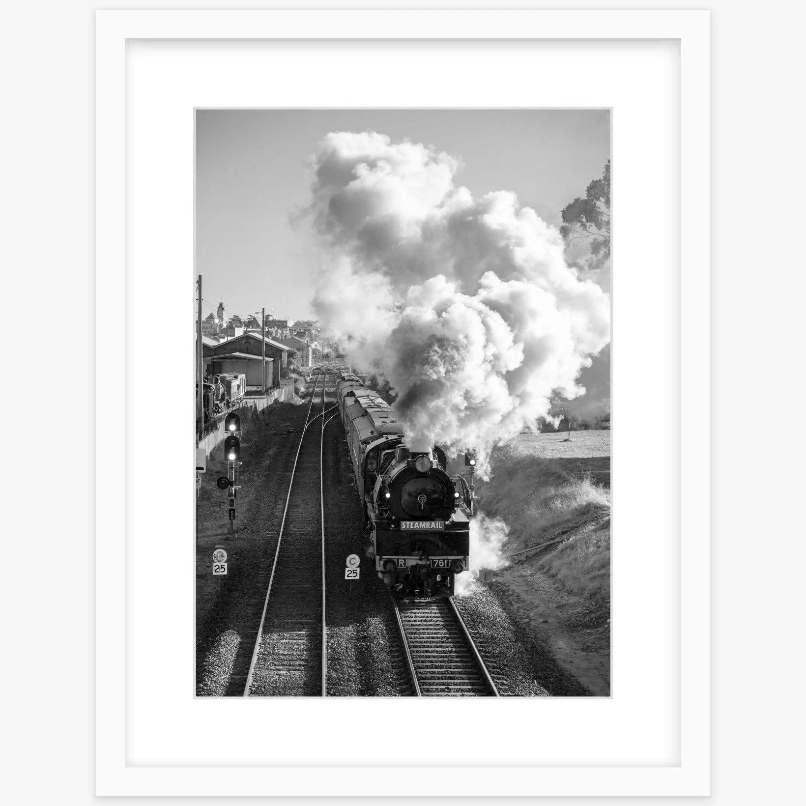 R761 - Steamrail Victoria departing Ballarat - 420mm x 297mm white - square.jpg