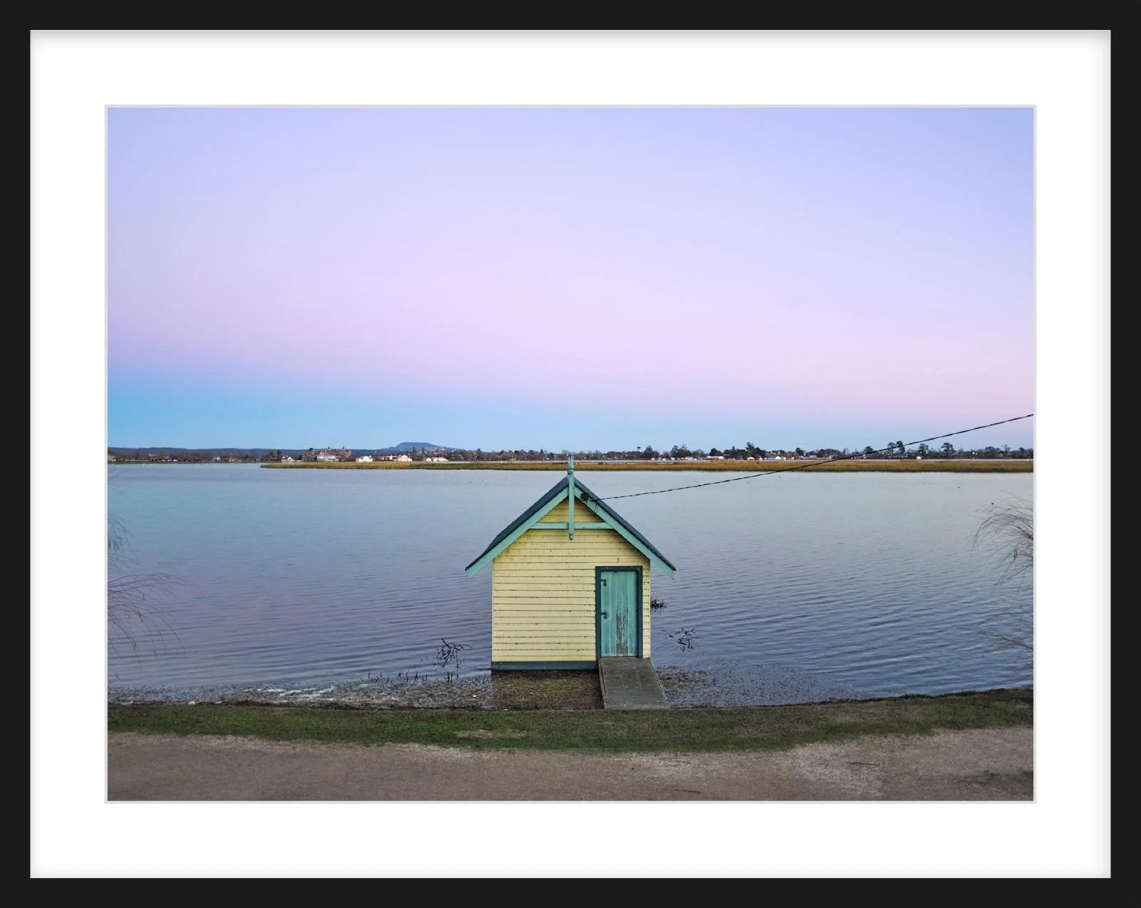 Boatshed No 2 at dusk - 18" x 24" Black.jpg