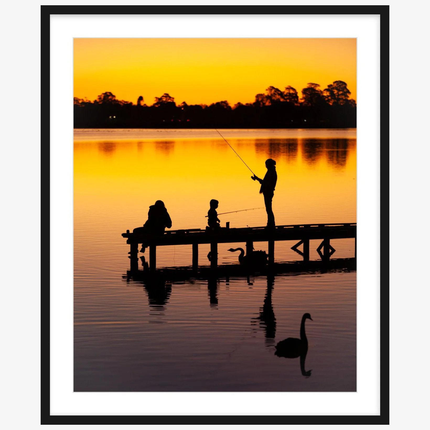 Autumn evening at Lake Wendouree - 24" x 30" black square.jpg