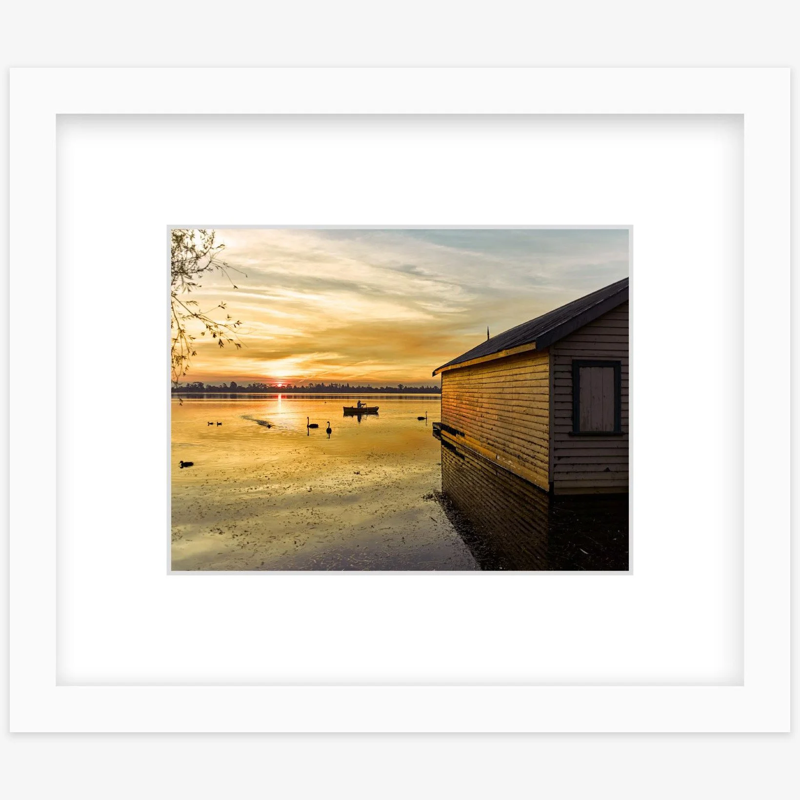 Summer sunset at Lake Wendouree 01 - 6" x 8" white - square.jpg