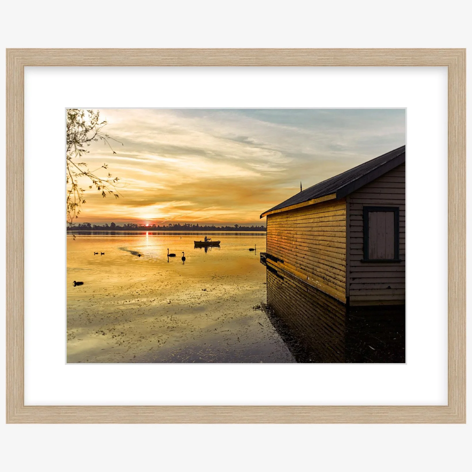 Summer sunset at Lake Wendouree 01 - 12" x 16" wood - square.jpg