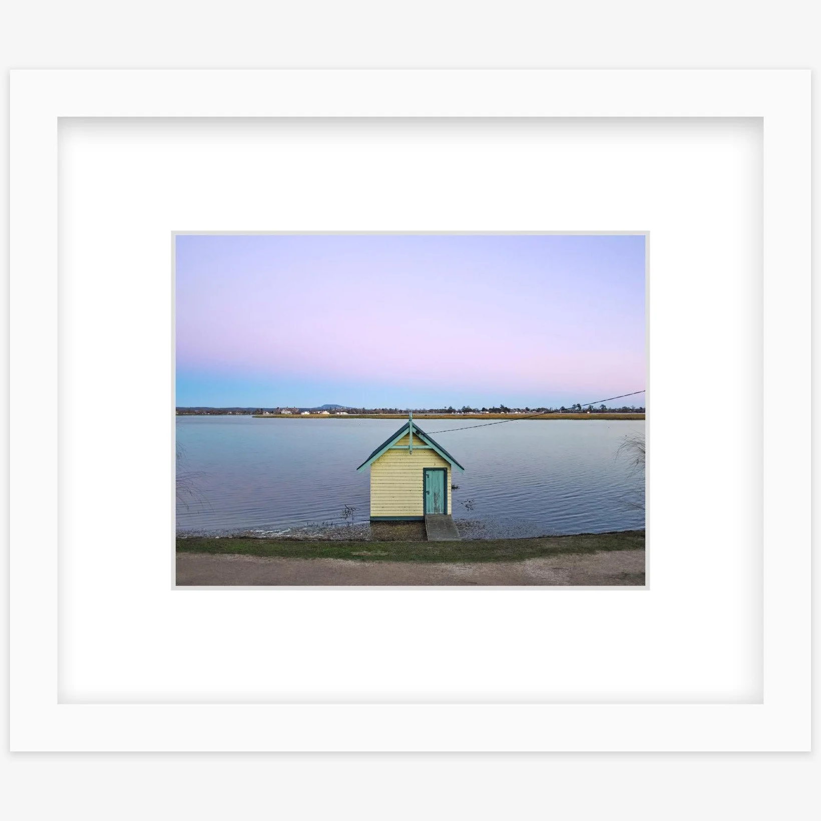 Boatshed No 2 at dusk - 6" x 8" White - square.jpg