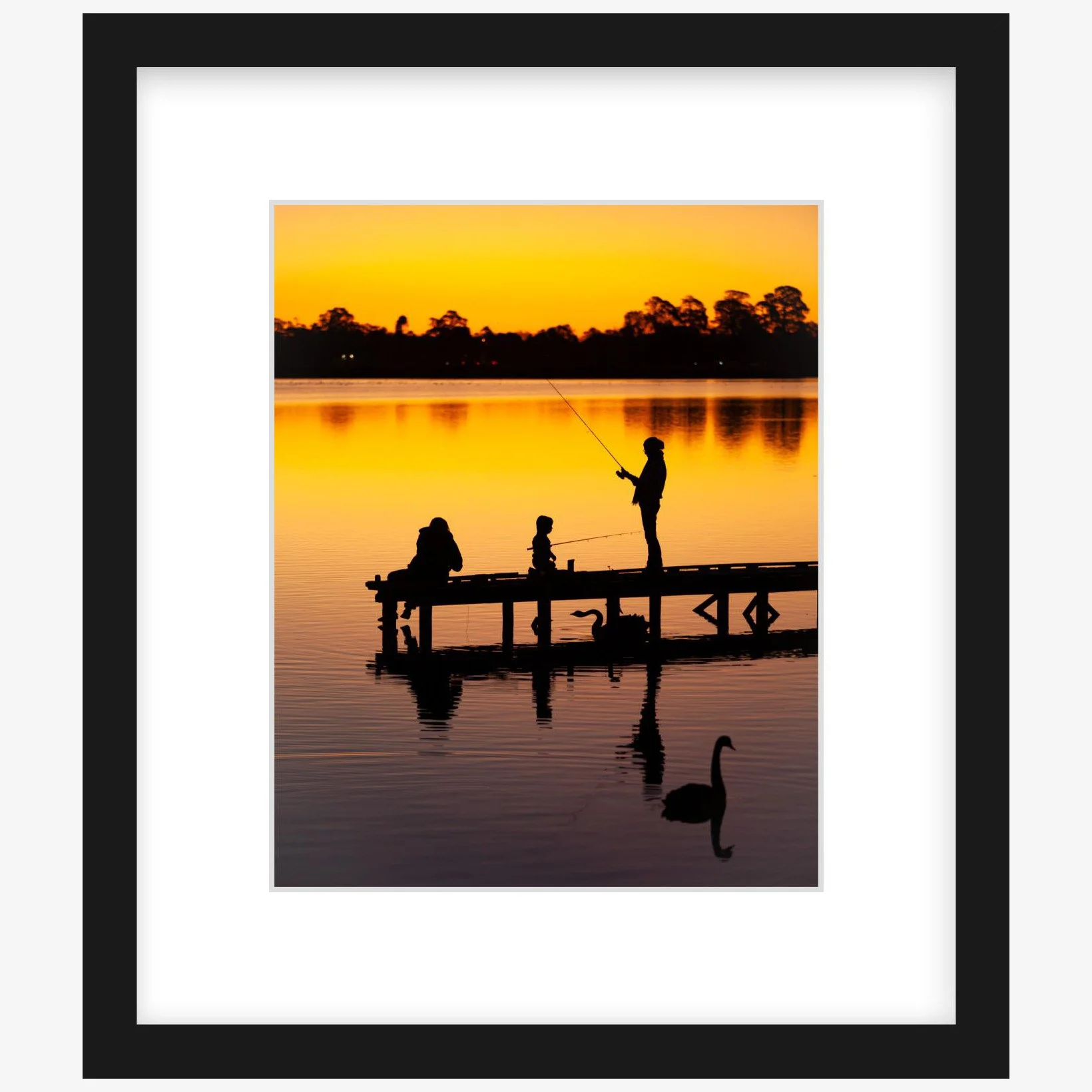 Autumn evening at Lake Wendouree - 8" x 10" black square.jpg