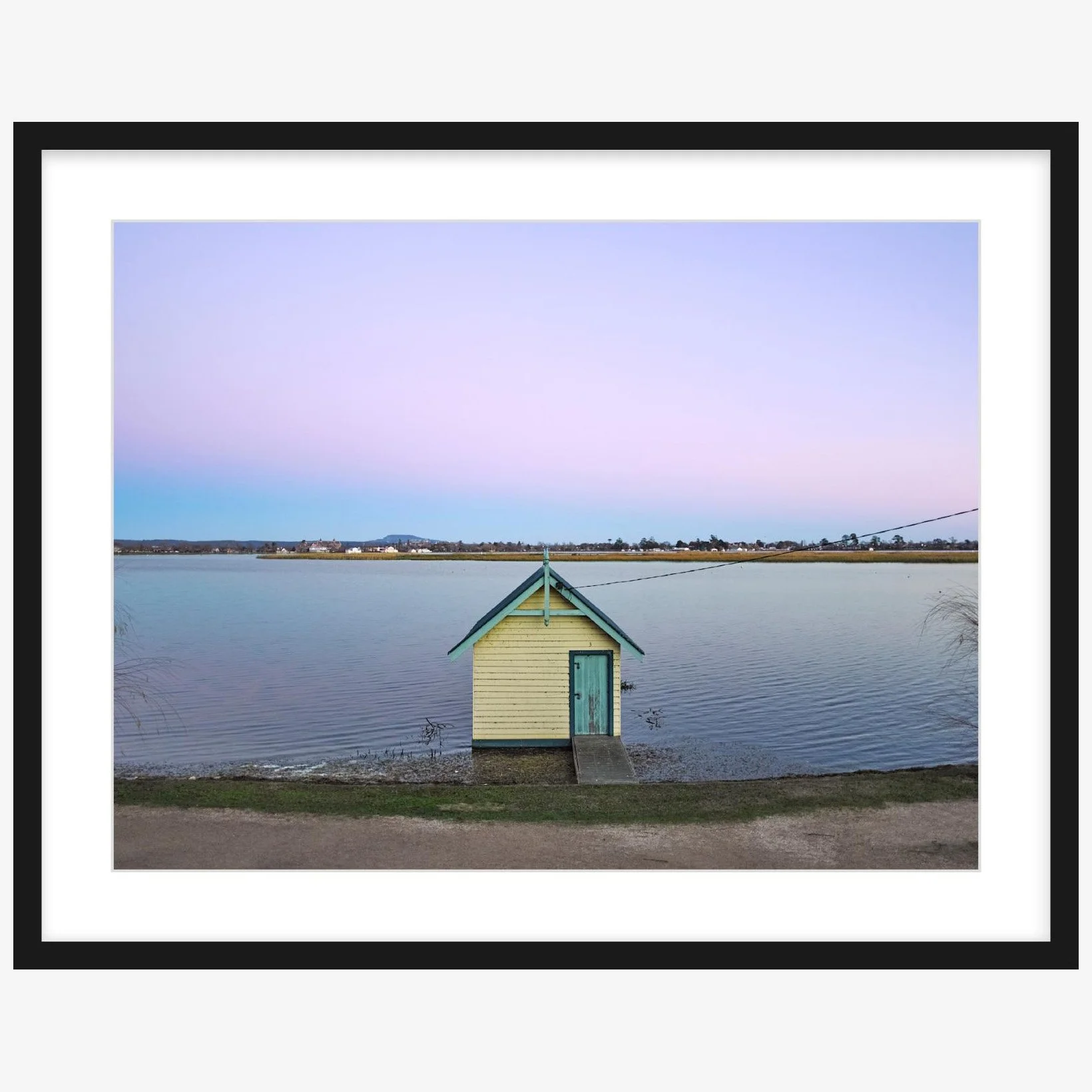 Boatshed No 2 at dusk - 18" x 24" Black - square.jpg