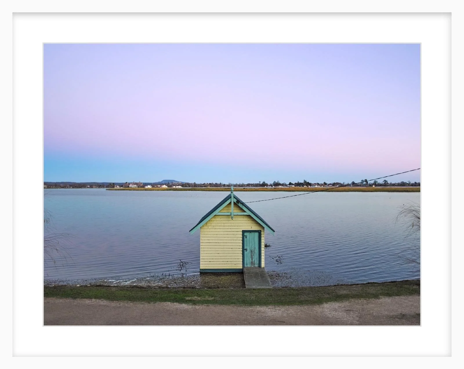 Boatshed No 2 at dusk - 18" x 24" White.jpg