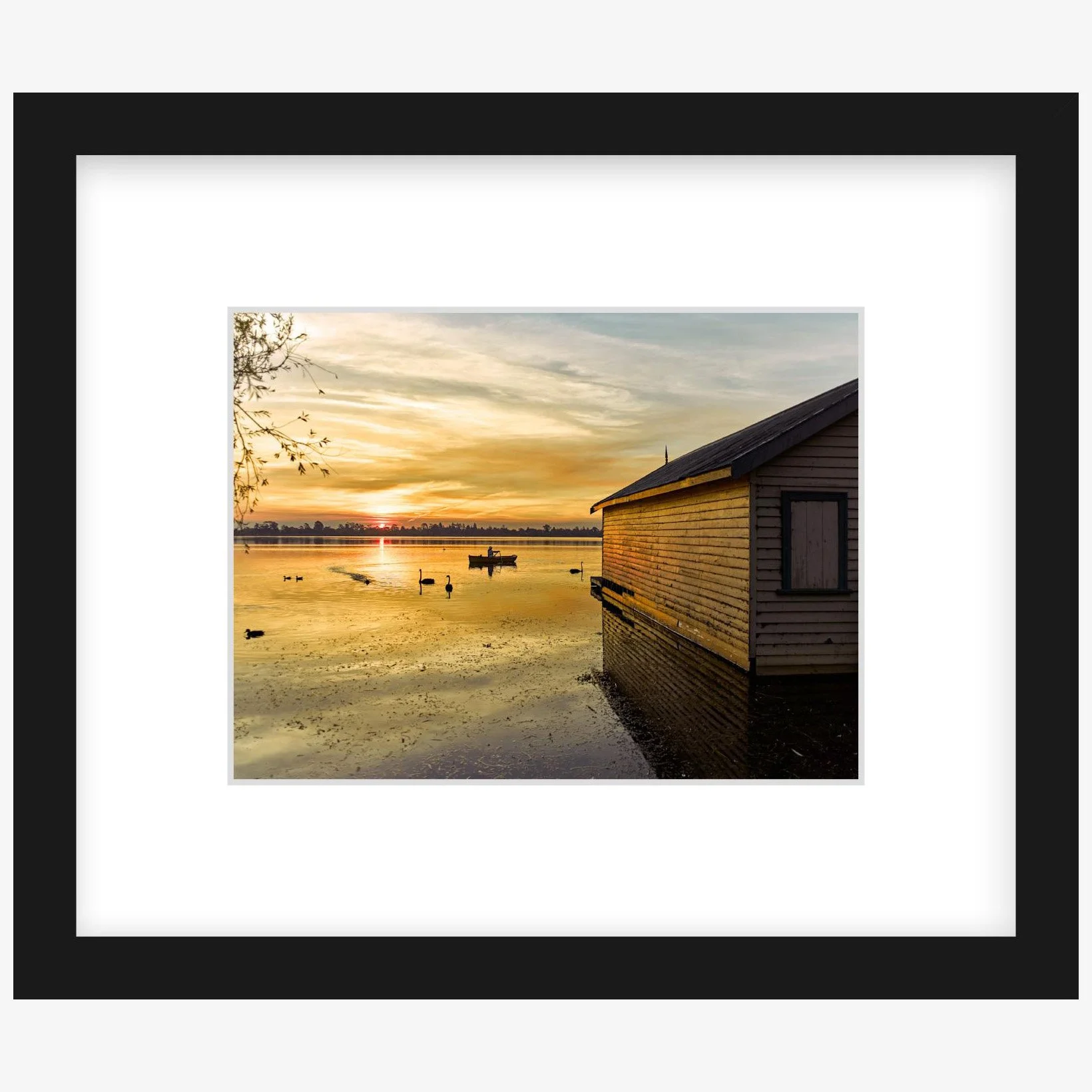 Summer sunset at Lake Wendouree 01 - 6" x 8" black - square.jpg
