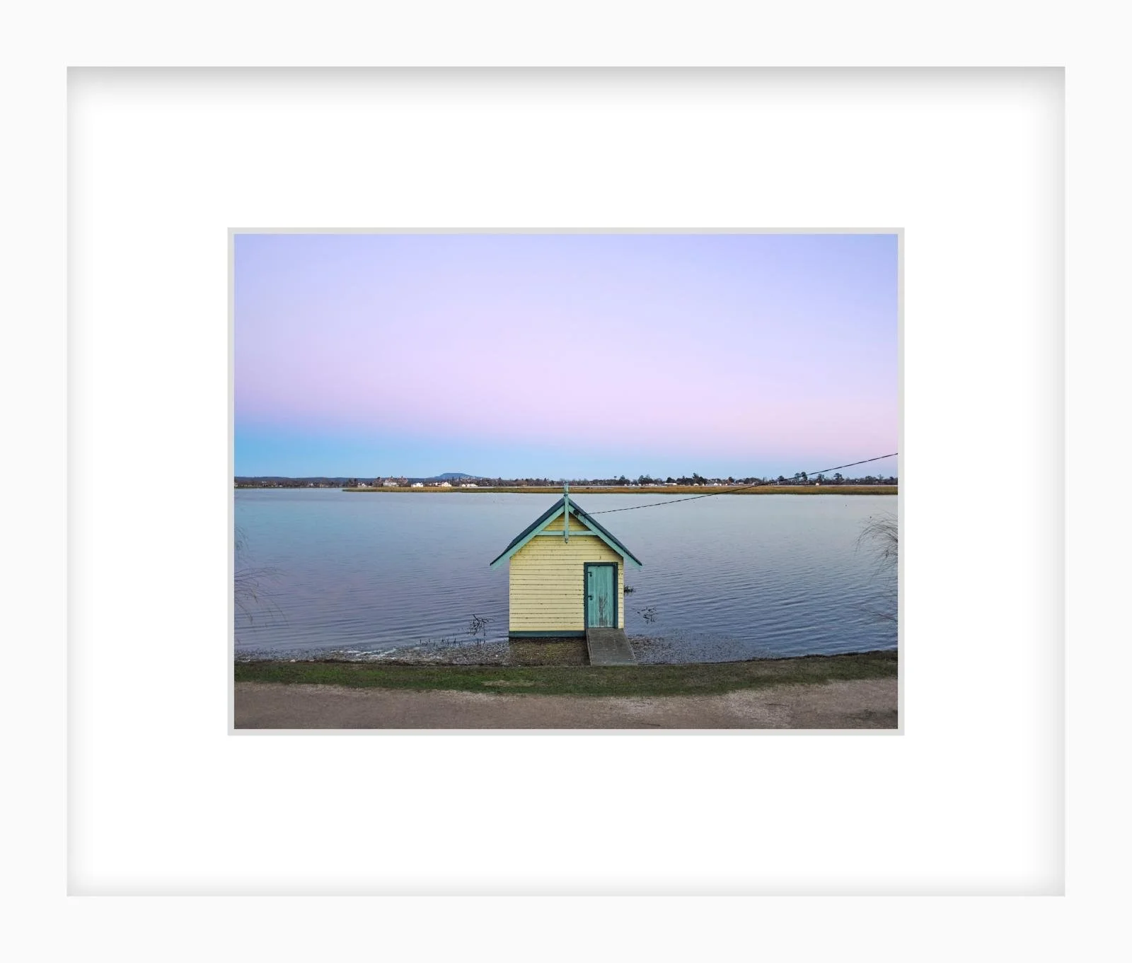 Boatshed No 2 at dusk - 6" x 8" White.jpg