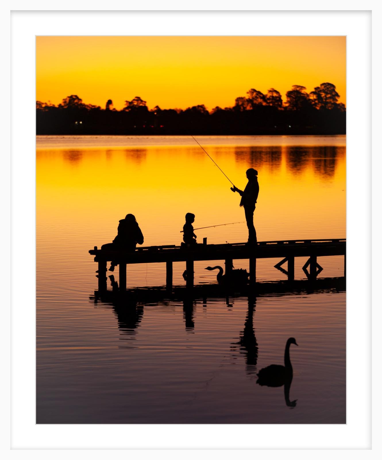 Autumn evening at Lake Wendouree - 24" x 30" white.jpg