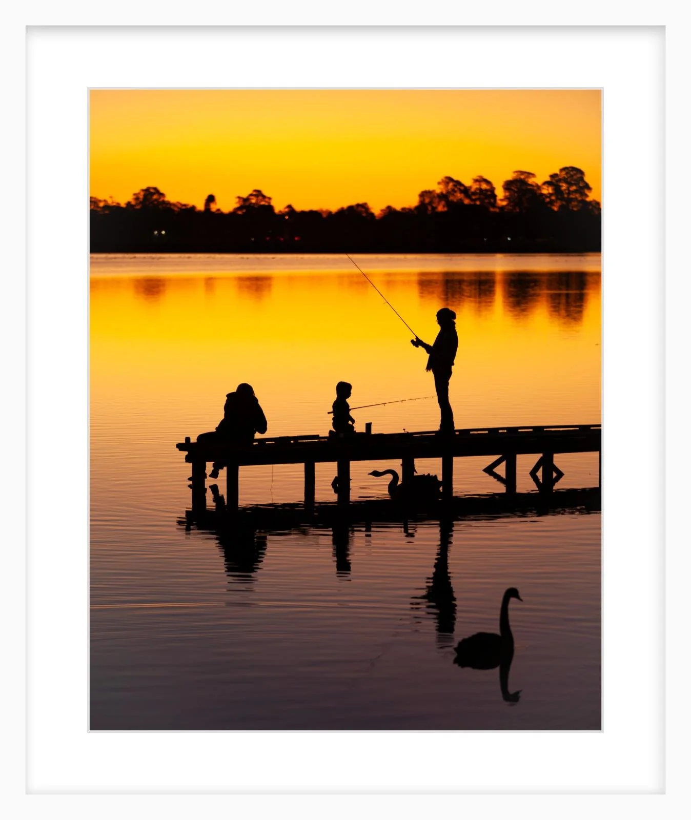 Autumn evening at Lake Wendouree - 16" x 20" white.jpg