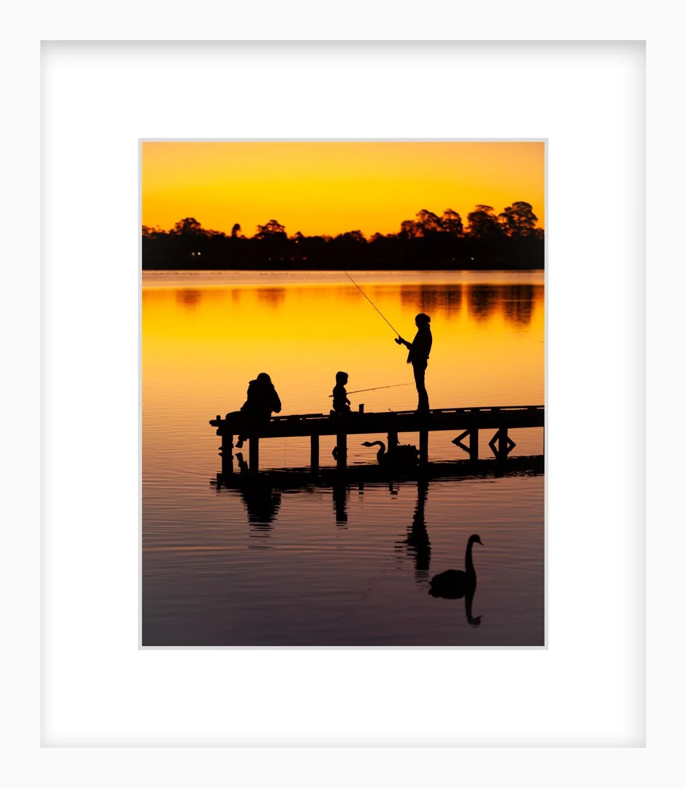 Autumn evening at Lake Wendouree - 8" x 10" white.jpg
