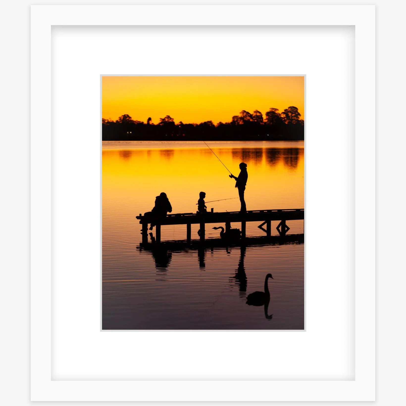 Autumn evening at Lake Wendouree - 8" x 10" white square.jpg
