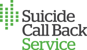 Suicide Call Back Service logo with green and black text
