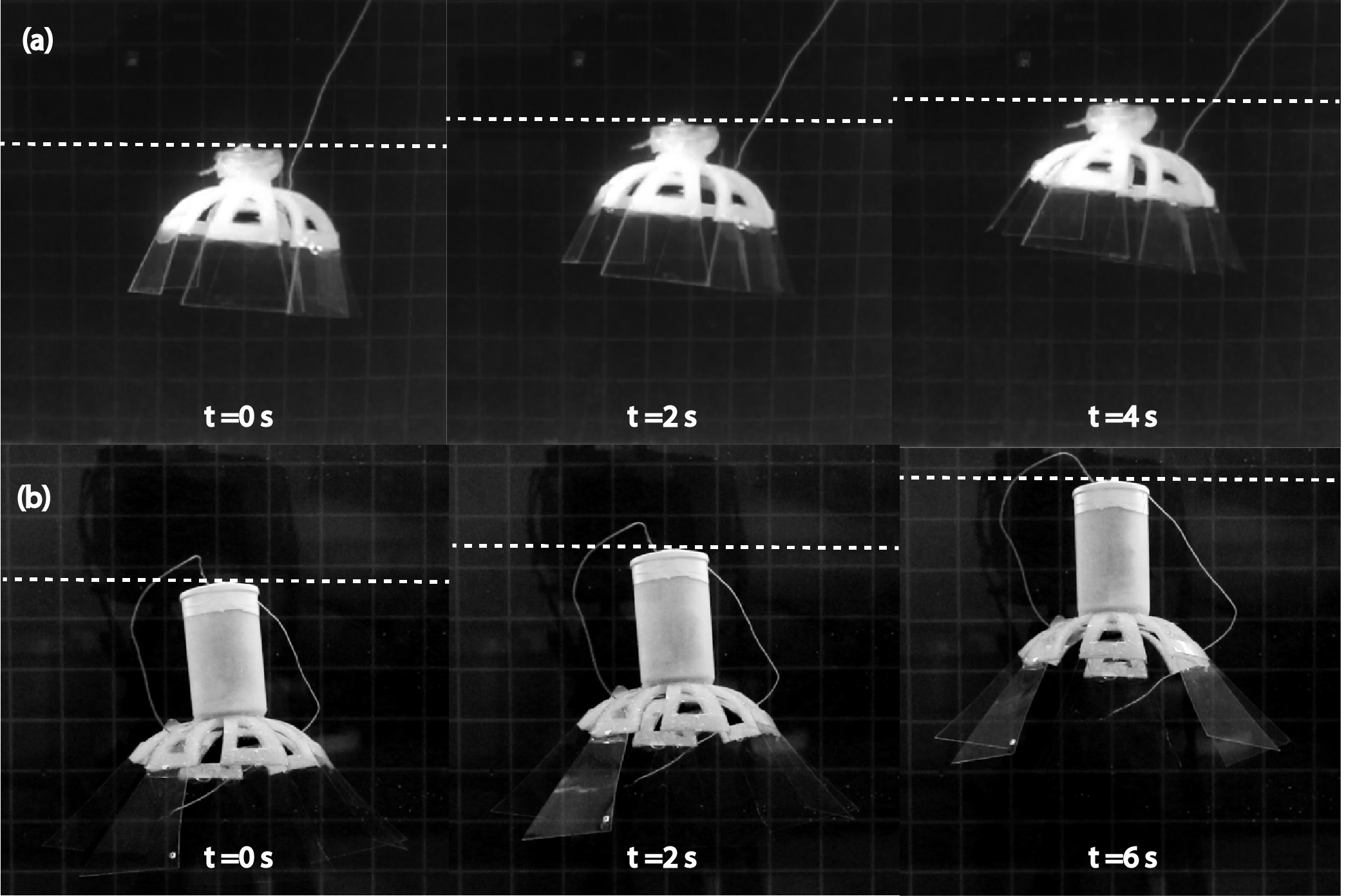 Locomotion of robotic jellyfish with and without compact power source