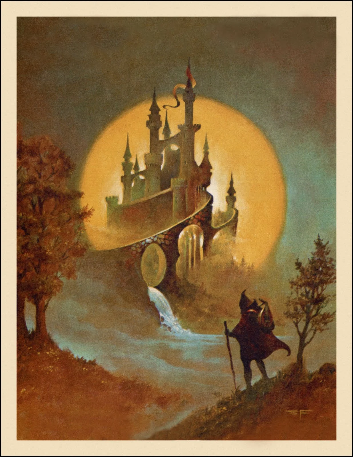 This painting for Eisenstein's Born to Exile demonstrates Fabian's ability to paint evocative landscapes. He would've had no problem with Rivendell or Lothlorien.