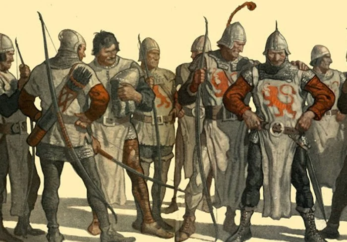 The life-takers and heartbreakers of the White Company, as depicted by N.C. Wyeth.