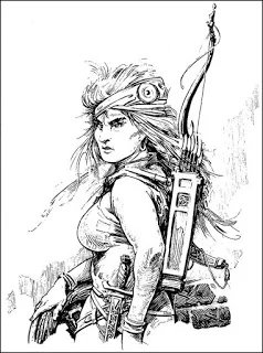 RGK’s illo of Red Sonya of Rogatino for The Sowers of the Thunder .