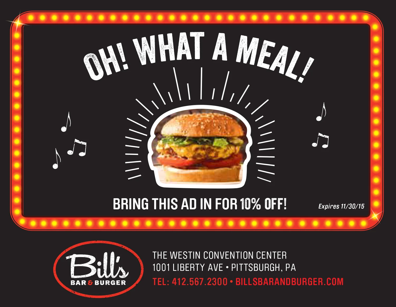 Playbill, Bill's Bar & Burger, Print