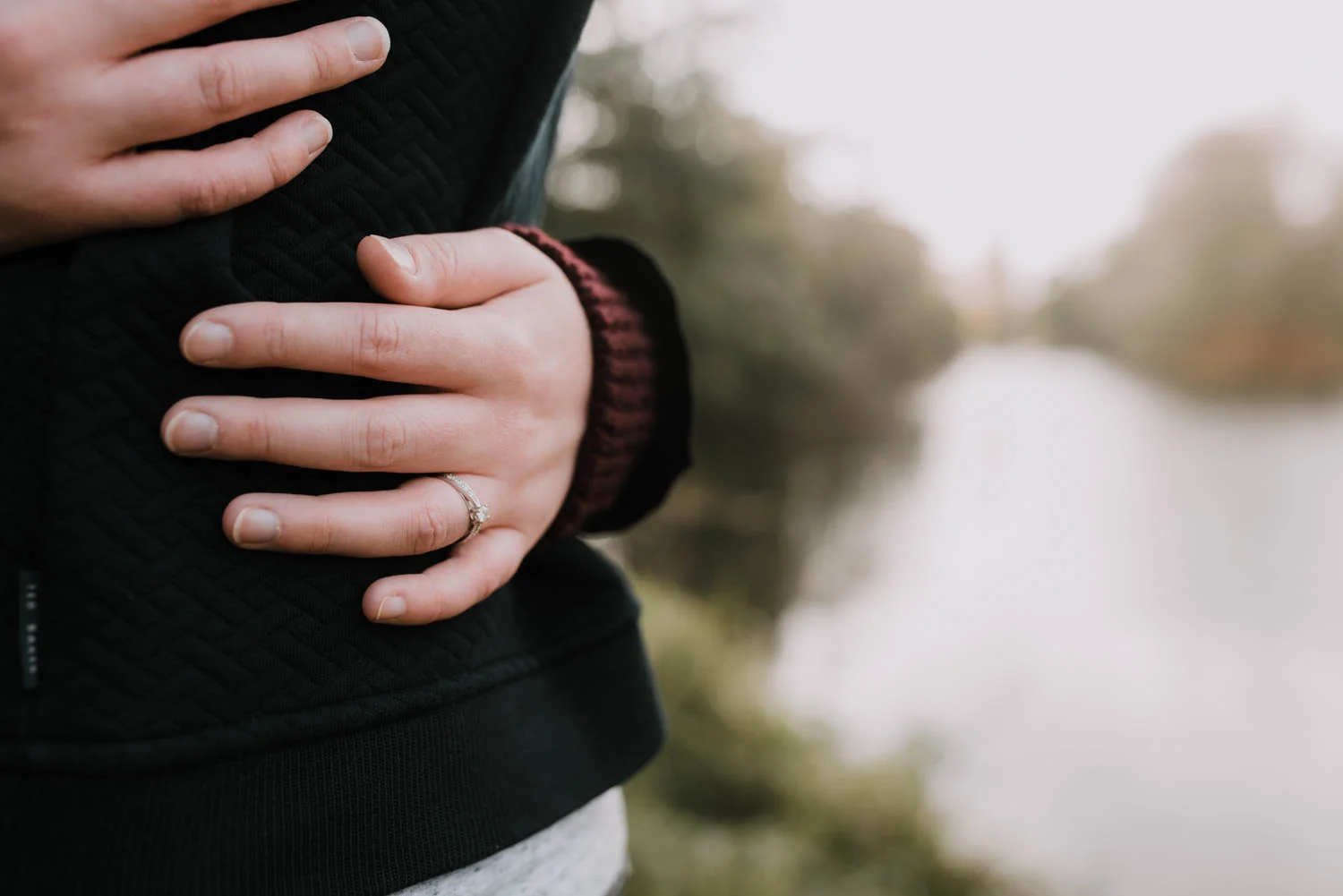 Engagement ring by the river
