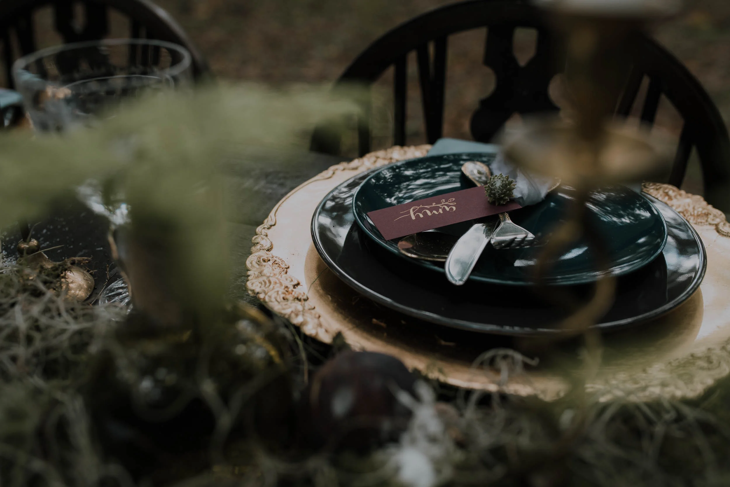 Woodland wedding table decor Berkshire