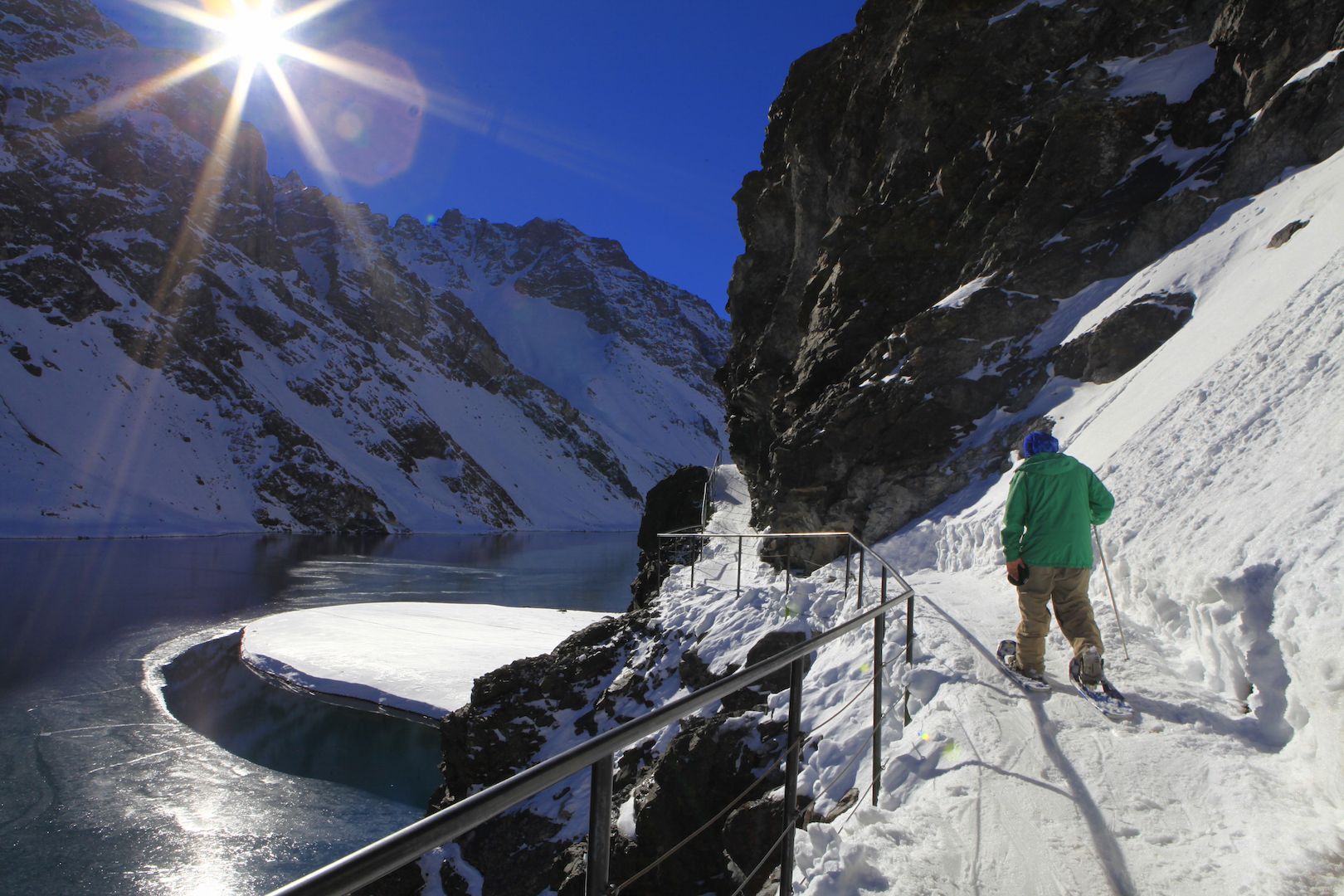   Inca-Lagune in Portillo, Andes, Chile  