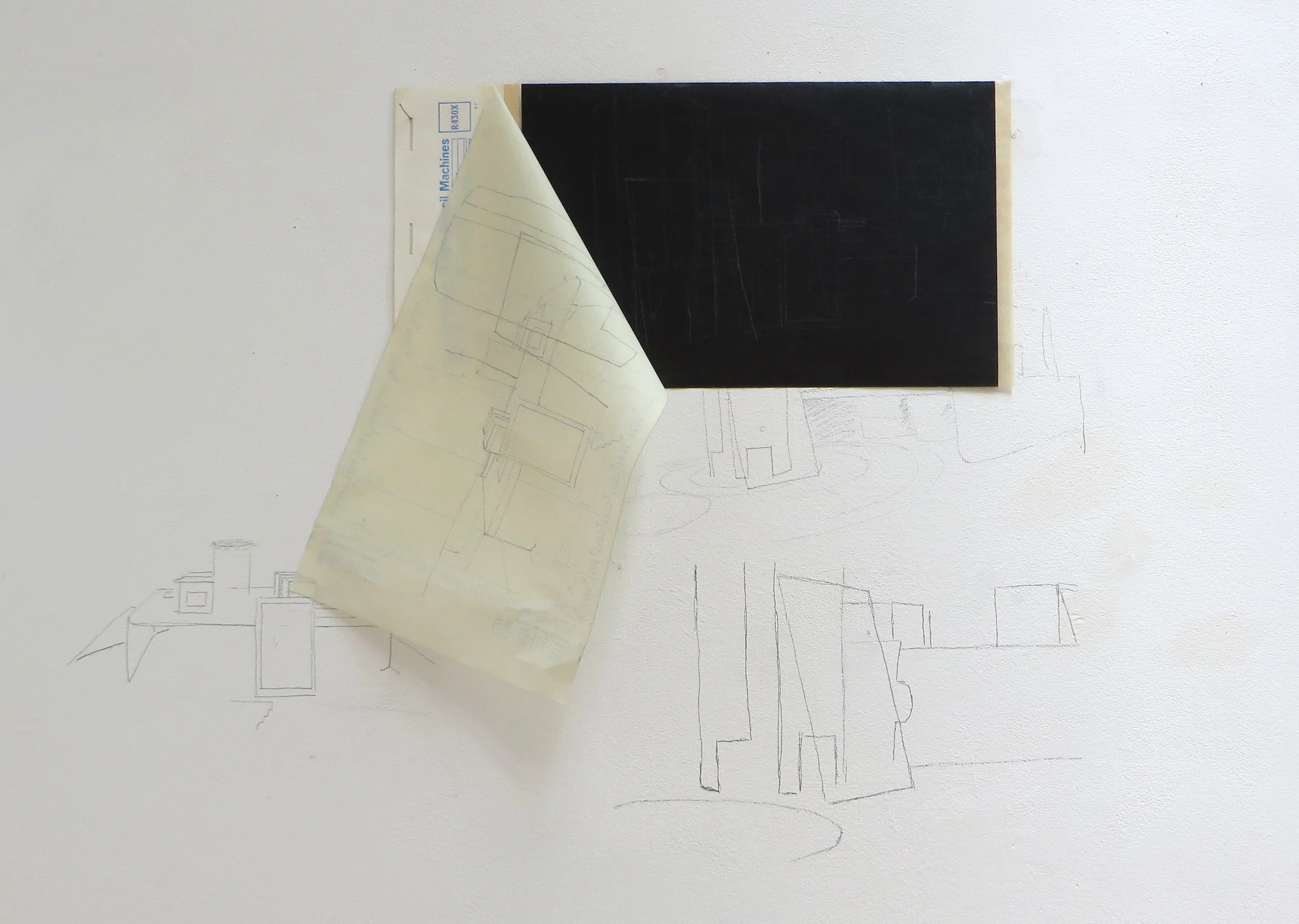   Shelter Studio , 2016, dessin, carbone, 29,7 x 42 cm 