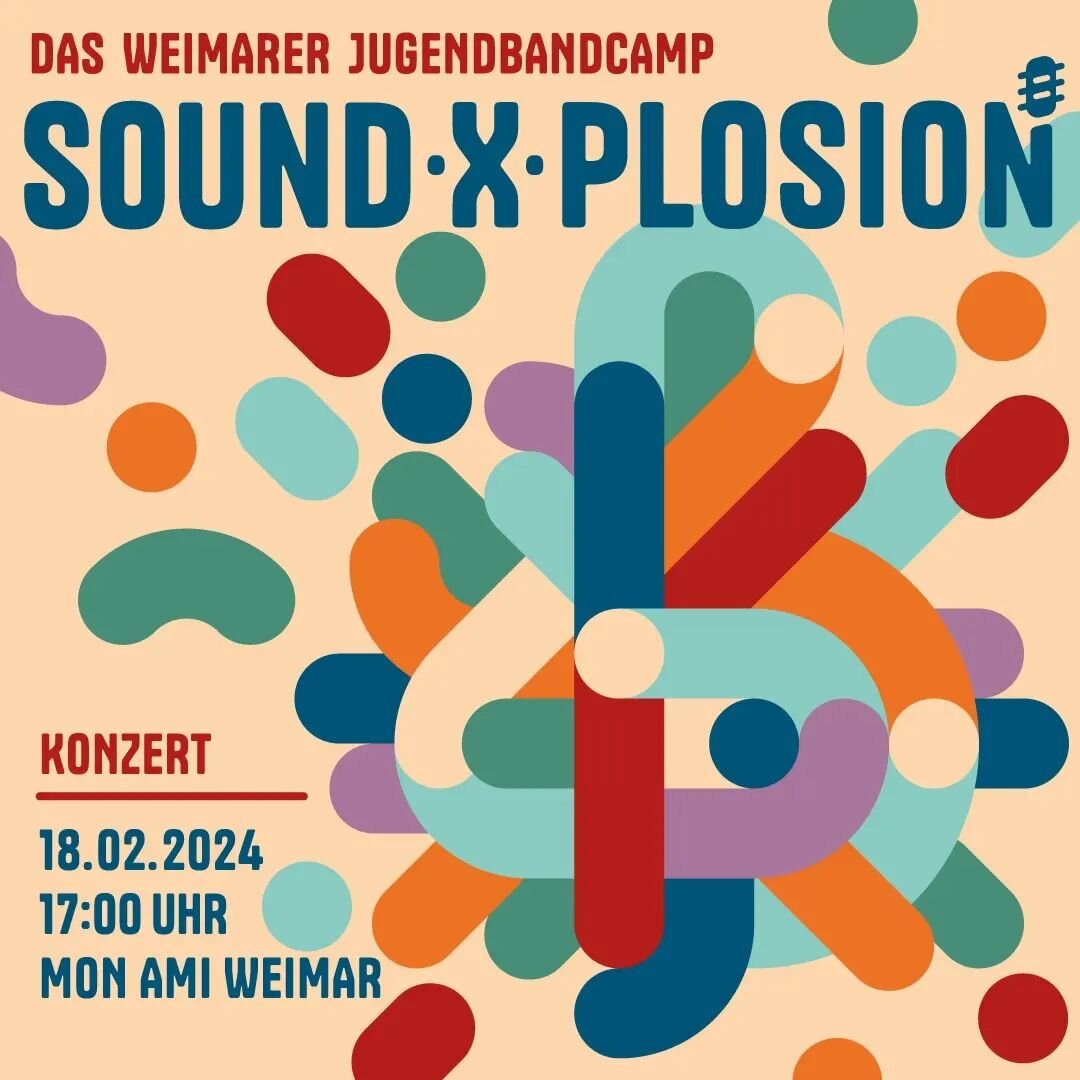 Concert time! 🎶

Unser Jugendbandcamp &quot;SoundXplosion&quot; steht kurz bevor. Und nach intensiven Tagen im Proberaum k&ouml;nnt ihr alle das Ergebnis live im @monamiweimar erleben.

Sonntag, 18. Februar
17 Uhr
U18: Eintritt frei 
&Uuml;18: 5 &eu