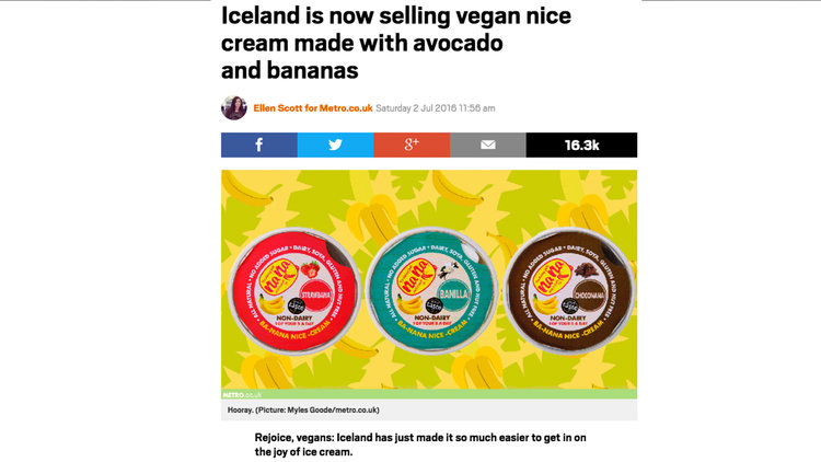ICELAND IS NOW SELLING VEGAN NICE CREAM