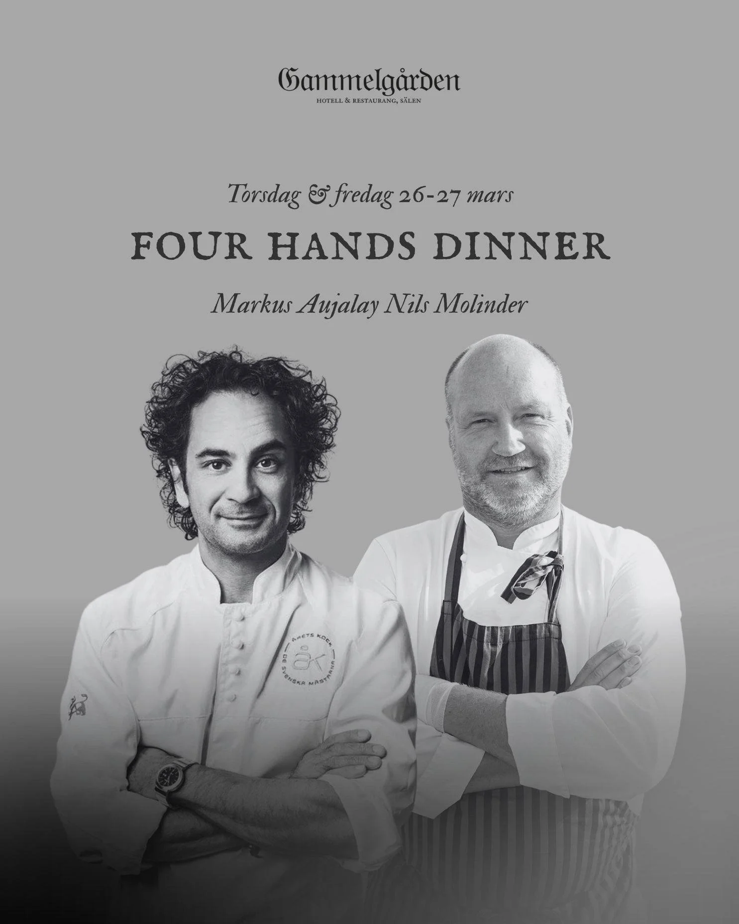 Den 26&ndash;27 mars g&auml;stas Gammelg&aring;rdens k&ouml;k av otroliga Markus Aujalay och Nils Molinder.

Under tv&aring; kv&auml;llar m&ouml;ts deras uttryck i en gemensam meny d&auml;r fisk och vilt st&aring;r i centrum 🌱 Ett samarbete med foku